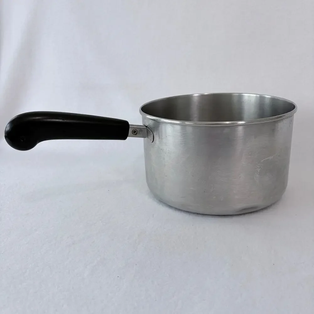 Vintage Revere Ware 4 Qt Sauce Pan Pot with Lid 1801 Clad Bottom USA Dented